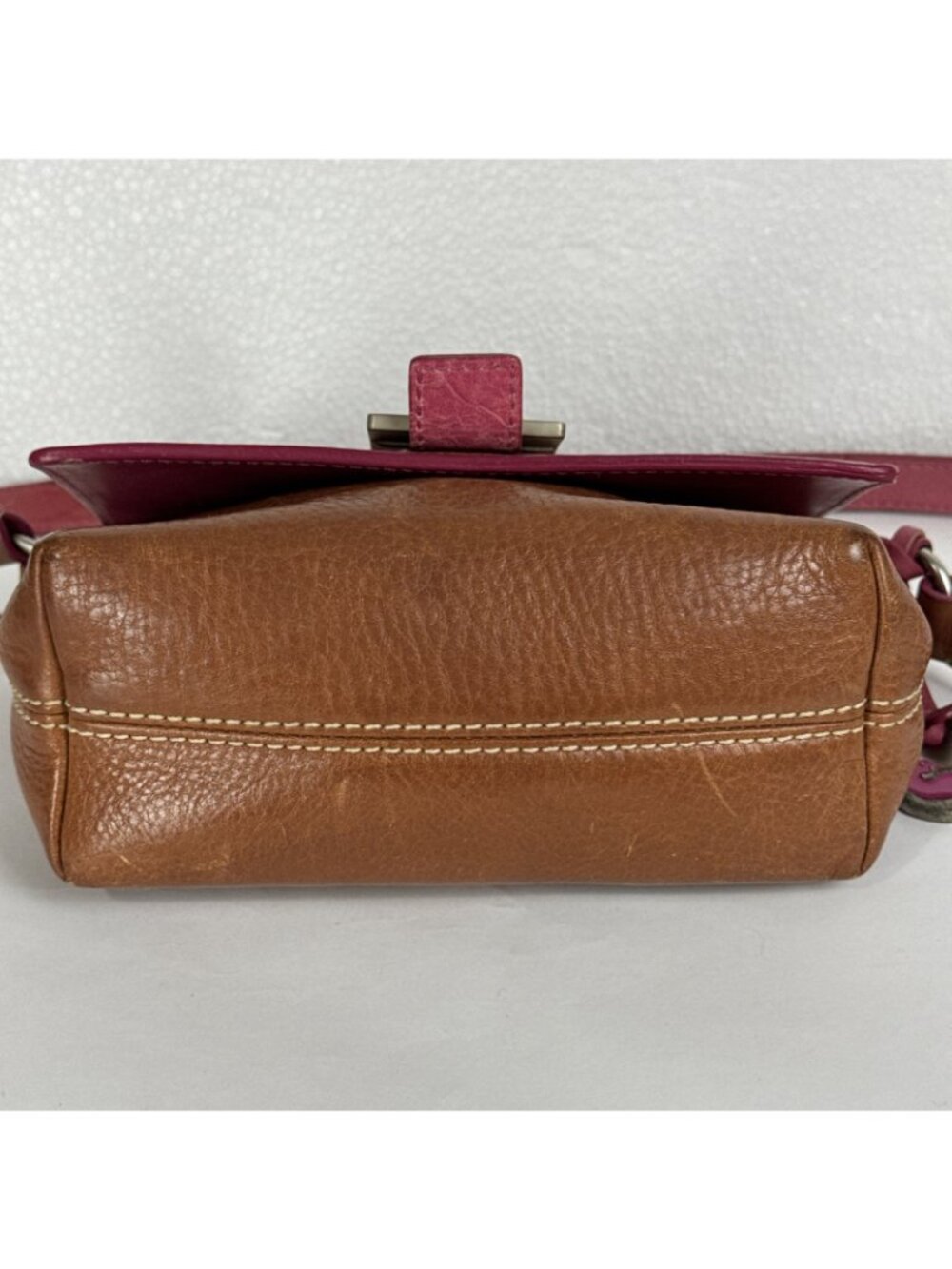 Dooney & Bourke Leather Brown Pink Heart Buckle Mini Shoulder Crossbody Bag Y2K - Picture 12 of 16
